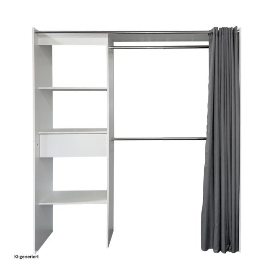 Offene Garderobe mit Vorhang Weiß 