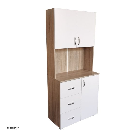 Küchenschrank Weiß/Sonoma Blanca 