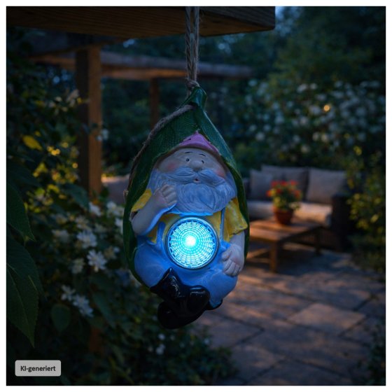 Solar-Gartenfigur zum Hängen Zwerg 