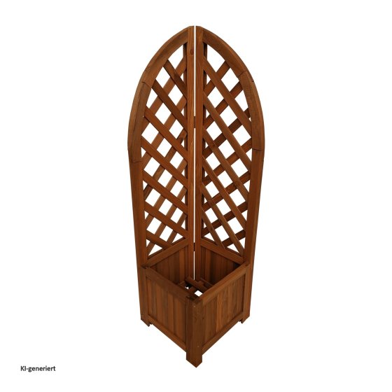 Pflanzkasten mit Rankgitter aus Holz braun Blumenkasten für Balkon, Terrasse und Garten 