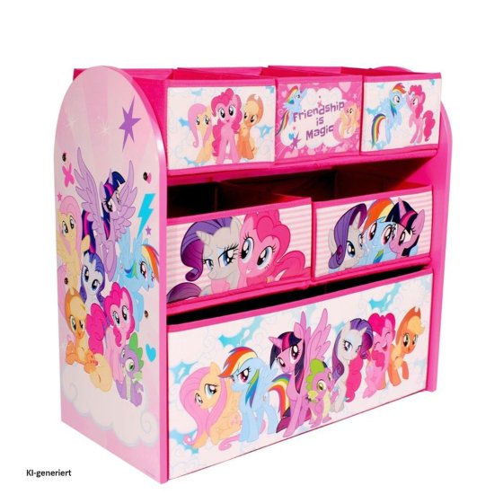 My Little Pony Aufbewahrungsregal Kinder 3-stöckig mit Boxen 