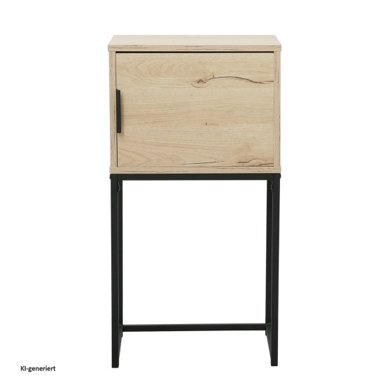 Konsolentisch Cedrik 40 cm mit Tür Artisaneiche-Schwarz 