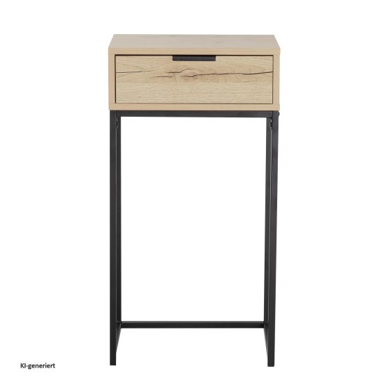 Konsolentisch Cedrik 40 cm mit Schublade Artisaneiche-Schwarz 