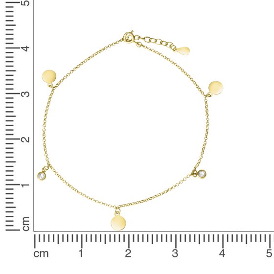 Armband 925/- Sterling Silber gelb vergoldet glanz Zirkonia weiß 