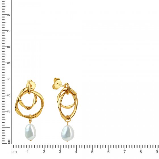 Ohrstecker 925/- Sterling Silber vergoldet Süßwasserperle 