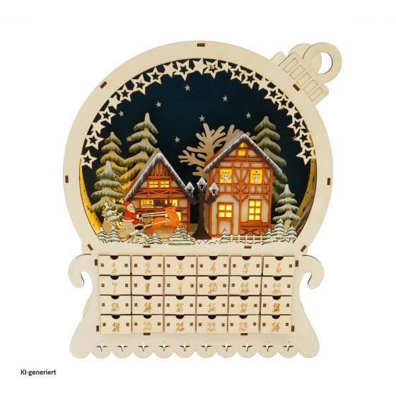 Adventskalender Weihnachtskugel zum Befüllen 