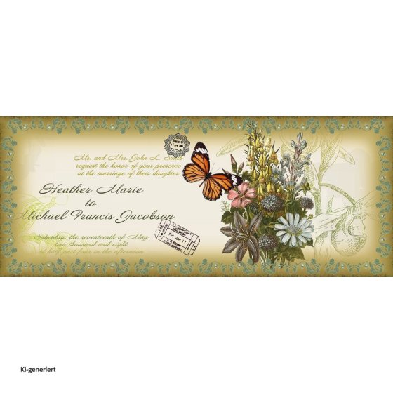 Gartenbank Celia Schmetterling Metallbank schwarz mit Motiv Sitzfläche 109 cm 