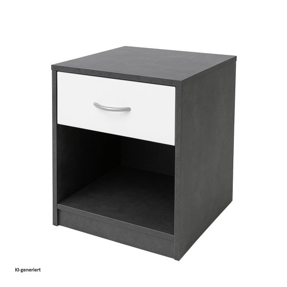 Nachtschrank mit 1 Schublade Nina Beton Weiß 