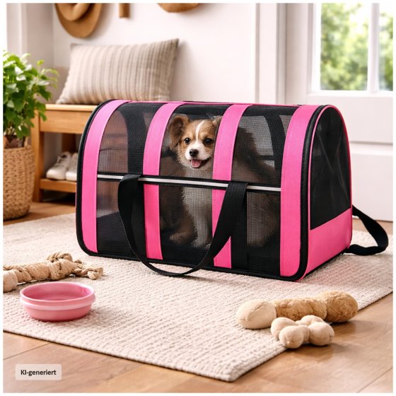 Haustiertragetasche Hund Katze Transporttasche mit Schultergurt 