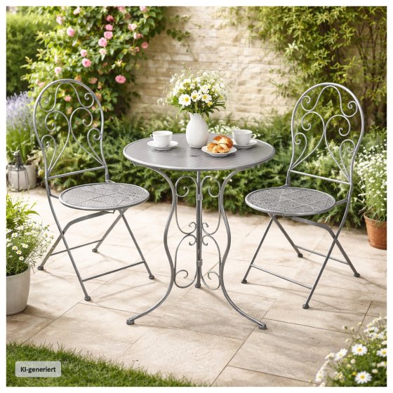 Gartenstuhl 2er-Set Lani Grau 