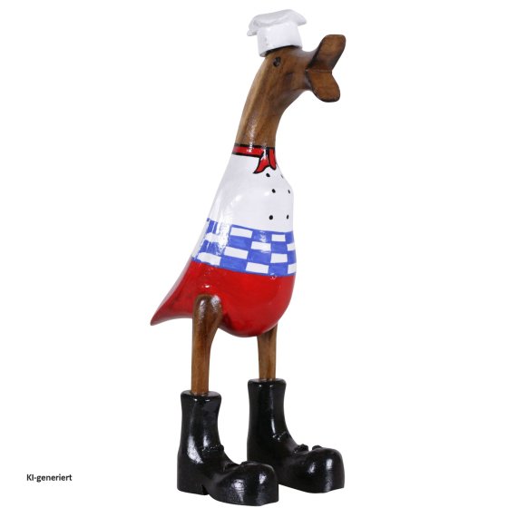 Dekoente Quak à la Bistro aus Holz 25 cm Küchen Deko im Bistro Stil 