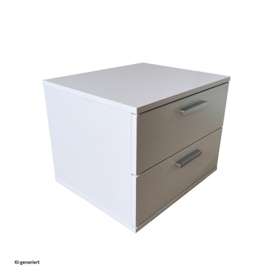 Nachtschrank Weiß mit 2 Schubladen Nina 
