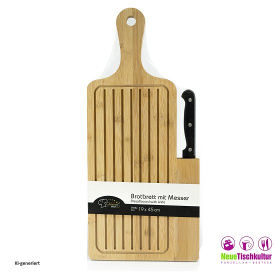 Brotschneidebrett mit Messer Bamboo 