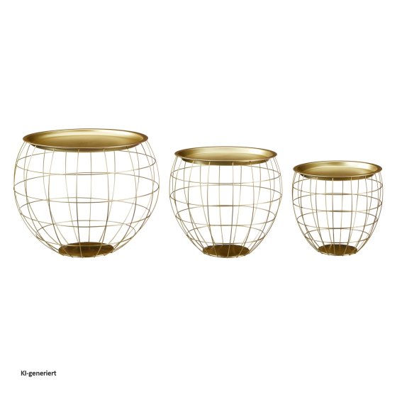 Tisch Set bauchig, 3-teilig Eisen 