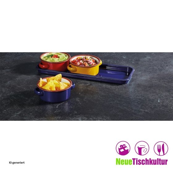 Dippschalen-Set 3-teilig, mit Tablett World of Flavours 