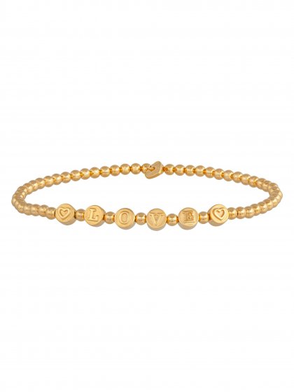 Stretch-Armband 925/- Sterling Silber vergoldet LOVE 