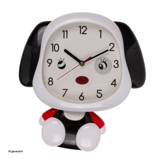 Wanduhr für Kinder Hund 