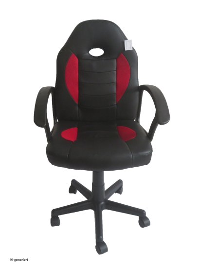 Schreibtischstuhl Junior höhenverstellbar ergonomischer Drehstuhl Schwarz-Rot 