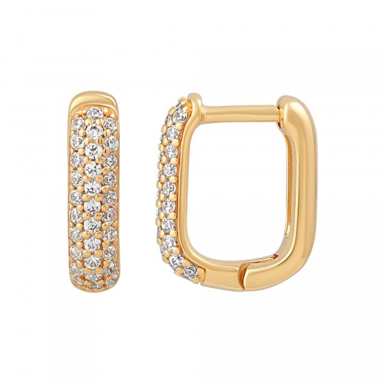 Eck-Creolen 925  Silber vergoldet Zirkonia 