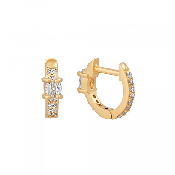 Creole 925  Silber vergoldet Zirkonia 