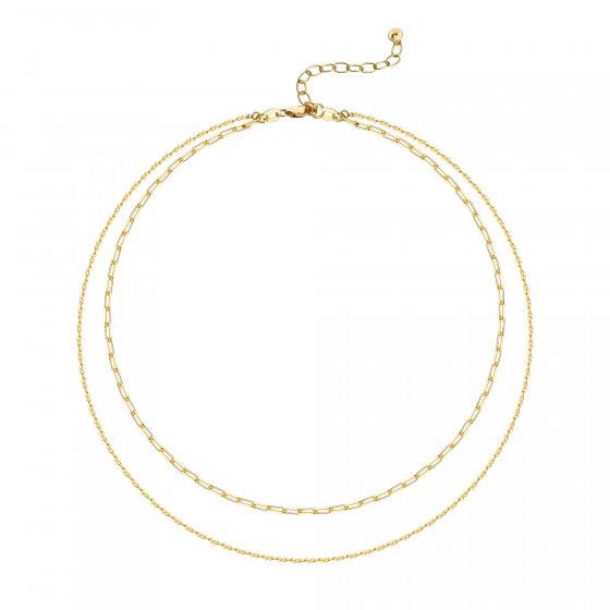 Collier 925 Sterling Silber vergoldet Layering  zweifach 