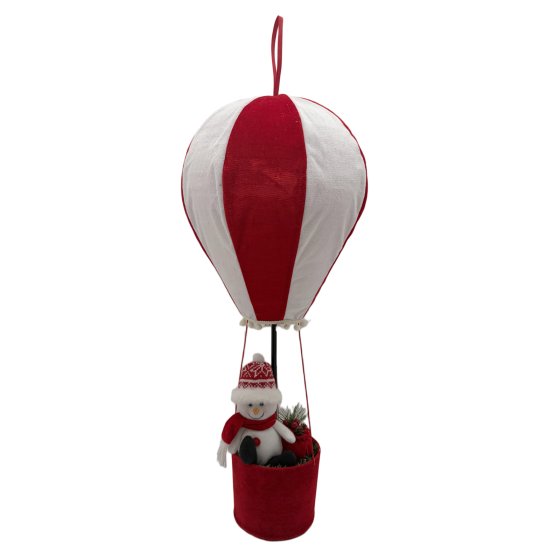 Weihnachtsfigur Schneemann im Heißluftballon 