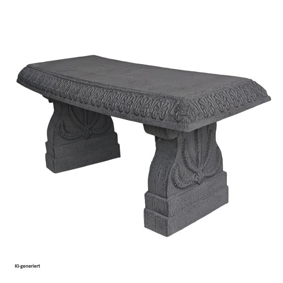 Gartenbank Daphne 100 cm aus Kunststein & recyceltem Polypropylen in Grau – Wetterfeste Sitzbank für Garten und Terrasse 