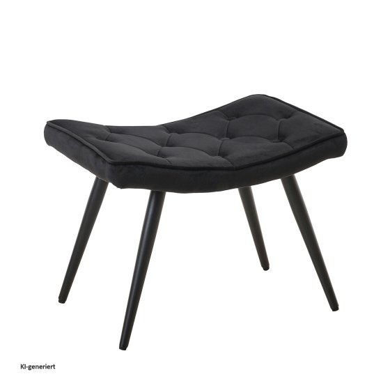 Hocker Freya Velvet Schwarz 