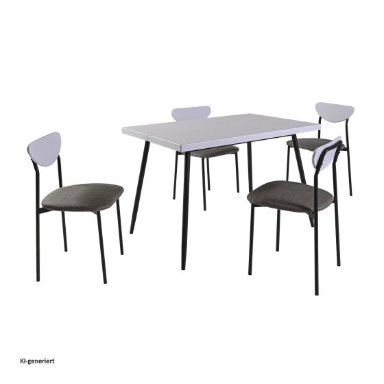 Tischgruppe Enrico 5-teilig Weiß 