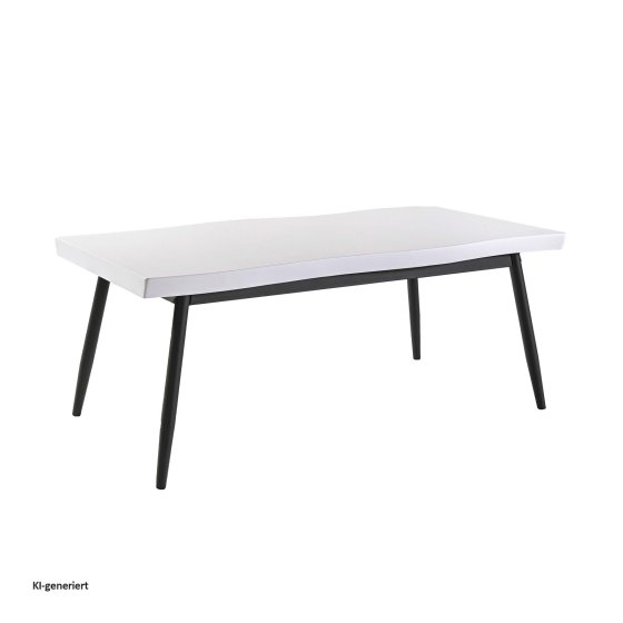Couchtisch Edmund Rechteckig mit Wellenkante Weiß 
