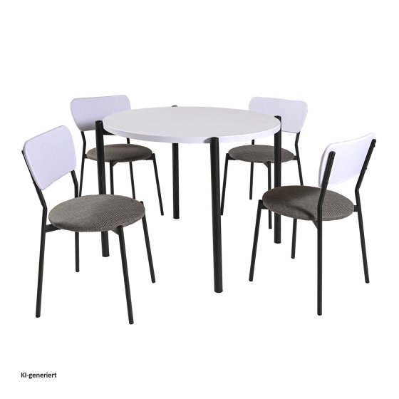 Tischgruppe Egbert 5-teilig Weiß 