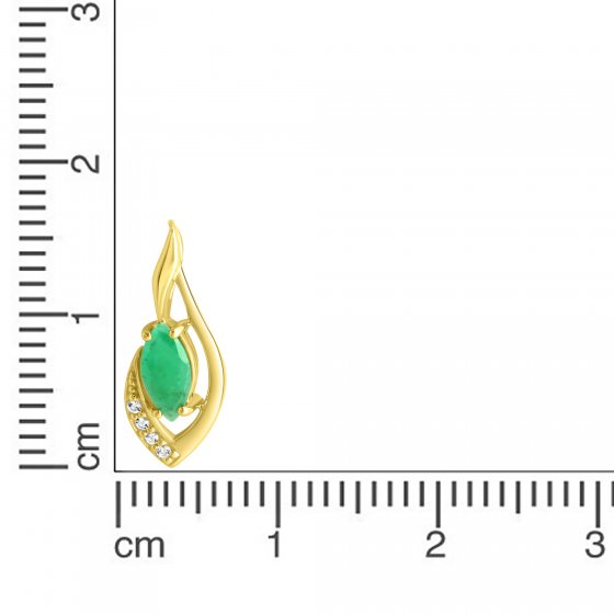 Anhänger 585/- Gelbgold mit Smaragd Weißtopas 