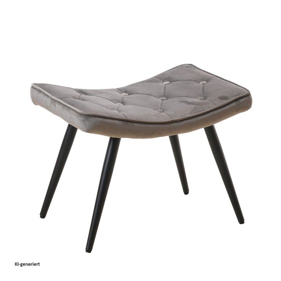 Hocker Freya Velvet Grau 