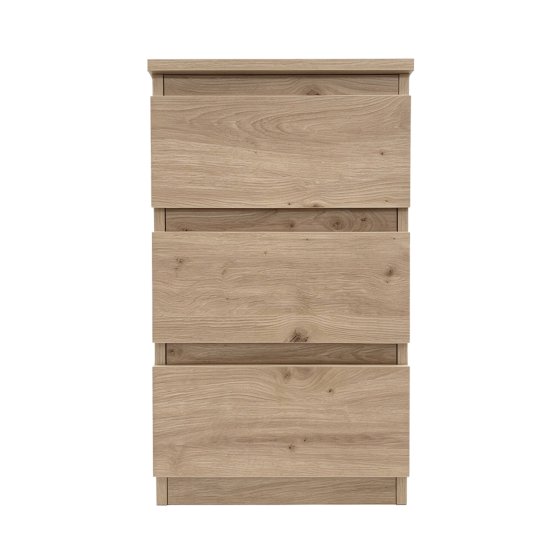 Nachtkommode Thekla mit 3 grifflosen Schubladen Artisaneiche 