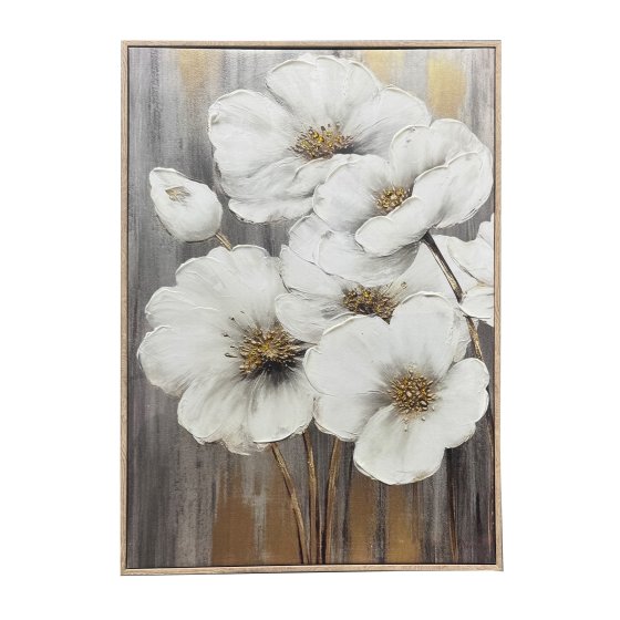 Wandbild Ava „Weiße Blumen“ 50 x 70 cm 