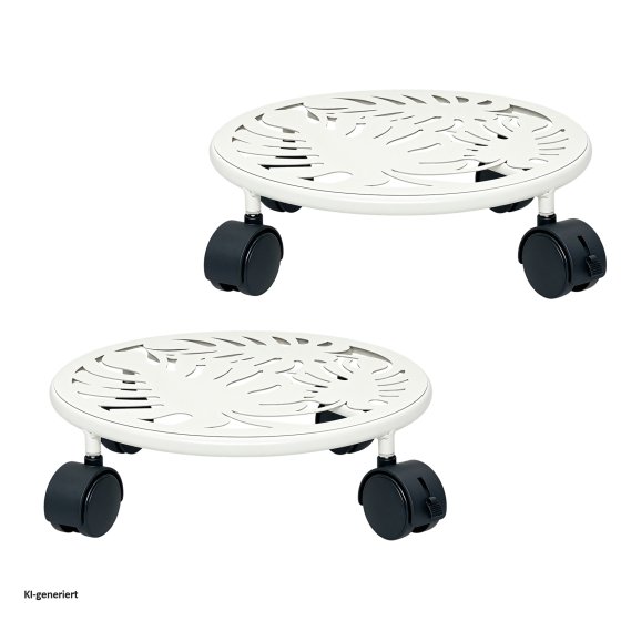 Pflanzenroller Petunia Metall 2er-Set Weiß 