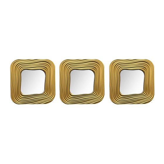 Spiegelset Ava 3-teilig Gold 25 x 25 cm 