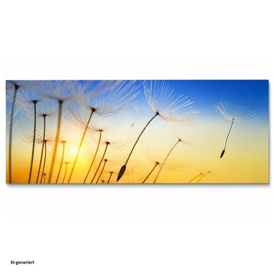 Gartenbank mit Pusteblume Motiv in Weiß 