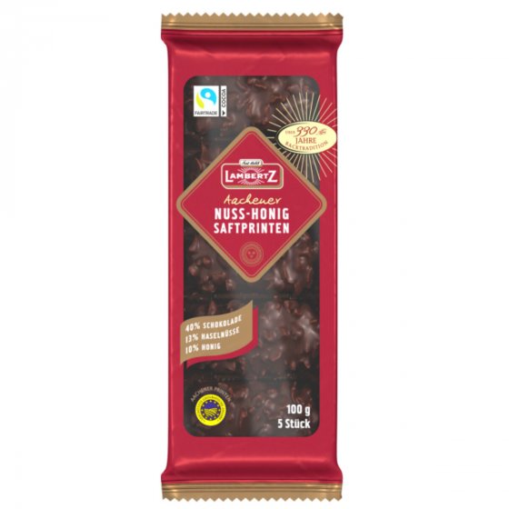 Lambertz Aachener Nuss Honig Saftprinten Zartbitter 100g 10er Pack 