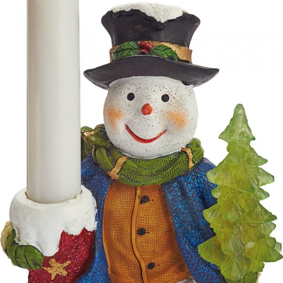 Schneemann mit LED-Kerze