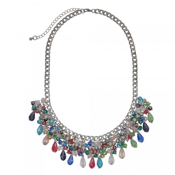 Kette Glänzend 52 Glasstein mehrfarbig 