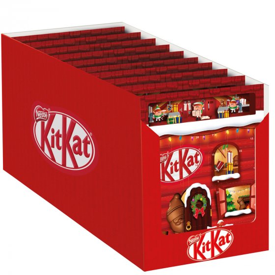 KitKat Adventskalender mit 24 Schokoladenspezialitäten 208g 10er Pack 