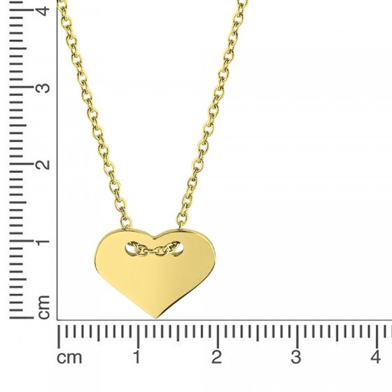 Collier Edelstahl gelb IP beschichtet Herz 