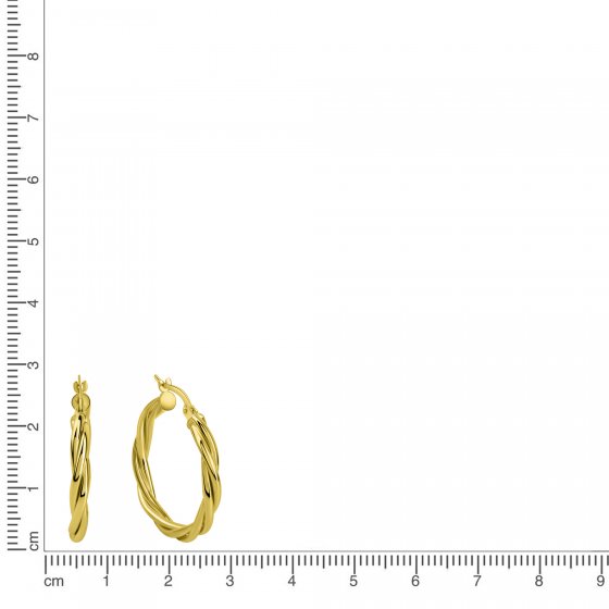 Creolen 585/- Gelbgold gedreht 