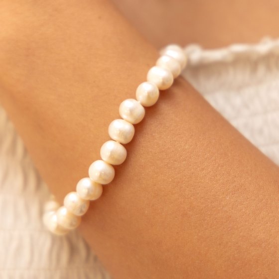 Armband 375/- Gelbgold Süßwasserperlen 7-7,5mm 