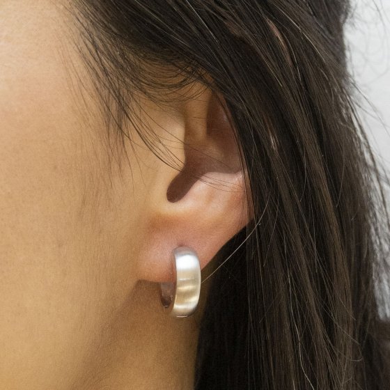 Ohrringe Silber 925 rhodiniert mattiert 18mm Durchmesser 