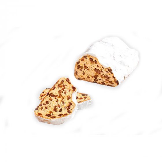 KuchenMeister Christstollen mit Rosinen und kandierten Früchten 200g 