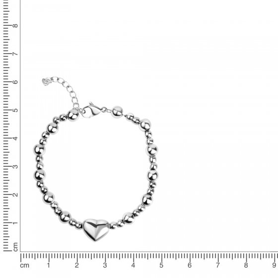 Armband Edelstahl Kugelarmband mit Herz 