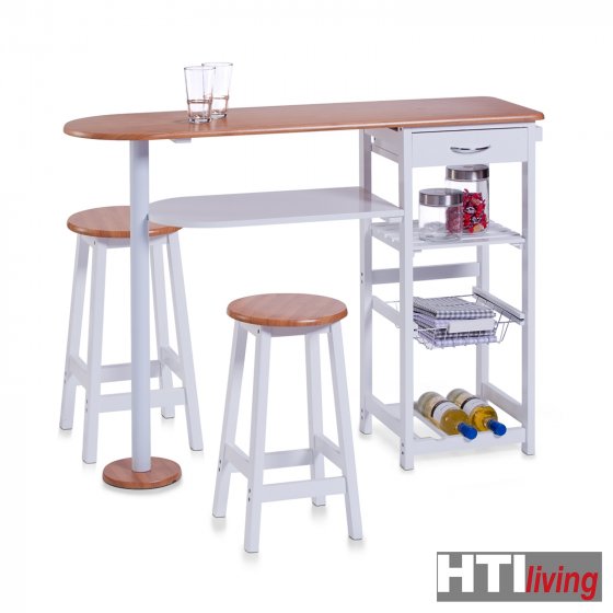 Küchenbar mit 2 Hocker MDF