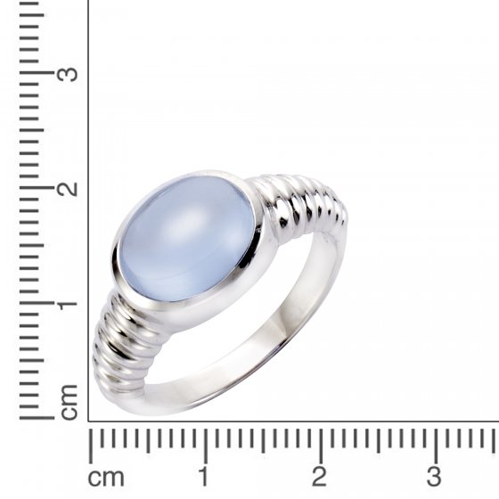 Ring 925 Silber rhodiniert Quarz blau (beh.) 